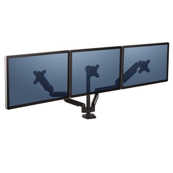Fellowes držák monitoru Platinium 3 ramena vedle sebe Držák, VESA, stolní, pro tri monitory vedle sebe, naklápecí +85°/-15°, otácení 360°, nosnost 27kg