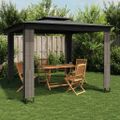 vidaXL Altánok s dvojitou strechou antracitový 2,94x2,94 m oceľ
