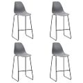 281504 vidaXL Bar Stools 4 pcs Grey Plastic