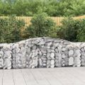 vidaXL Oblúkové gabionové koše 7 ks 400x50x80/100cm pozinkované železo