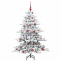 vidaXL Umelý Sklápací Vianočný Stromček Biela 150 cm PVC a oceľ