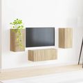 vidaXL Zostava TV skriniek Nástenný 6 pcs Sonoma dub Kompozitné drevo