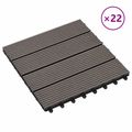 vidaXL Dlažba na terasu 22 ks Tmavohnedá 30 x 30 cm WPC