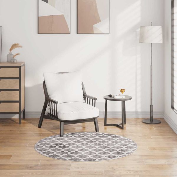 vidaXL Prateľný koberec φ120 cm viacfarebný