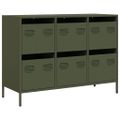 vidaXL Komoda olivovozelená 101,5x39x73,5 cm oceľ valcovaná za studena