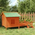 vidaXL Koterec pre psa hnedý 159x120x88,5cm borovicový masív