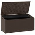 vidaXL Záhradný úložný box Hnedý 110x50x58 cm Poly ratan