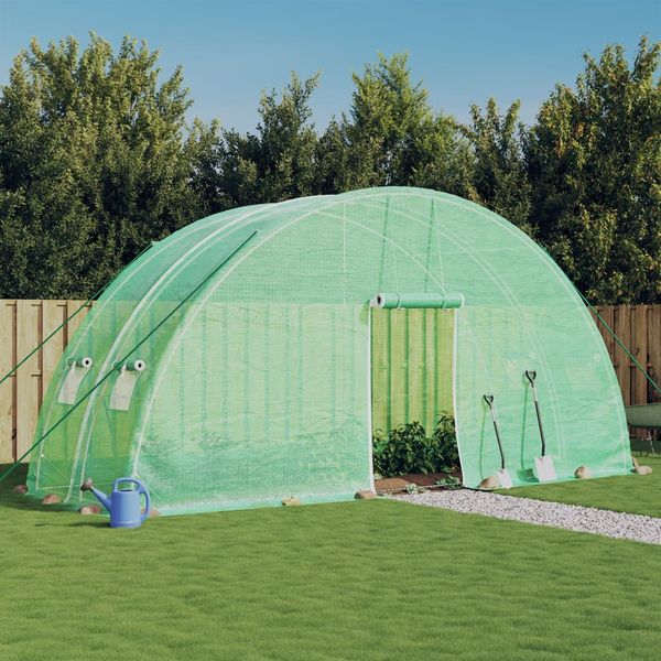 vidaXL Fóliovník s oceľovým rámom zelený 12 m² 6x2x2,85 m