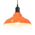 VidaXL Závesná lampa výškovo nastaviteľná E27 lesk oranžová Ø 31cm kov