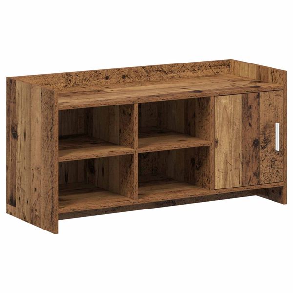 vidaXL Skriňa na topánky s úložiskom Staré drevo 100 x 39,5 x 51 cm