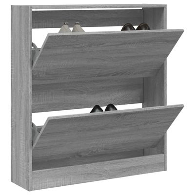vidaXL Botník sivý dub sonoma 80x21x87,5 cm kompozitné drevo