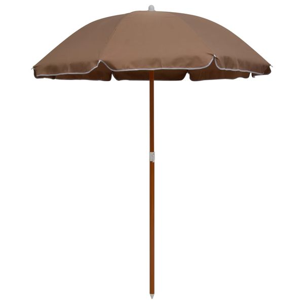 vidaXL Záhradný slnečník, oceľová tyč 180 cm, sivohnedý