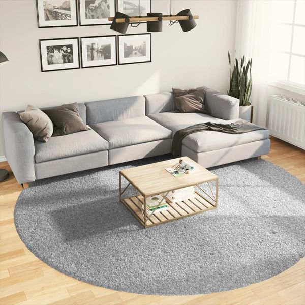 vidaXL Shaggy koberec PAMPLONA, vysoký vlas, moderný, sivý Ø 280 cm