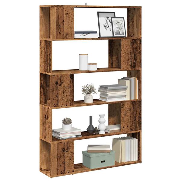 vidaXL skrinka na knihy/priehradka Old Wood 100x24x155 cm