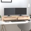 vidaXL Stojan na monitor 100x27x15 cm masívna borovica