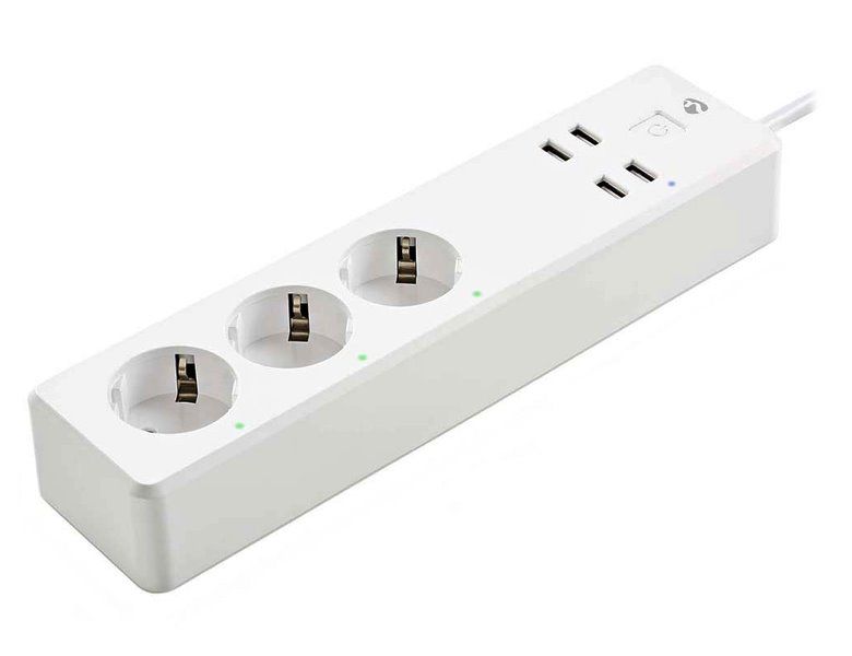 NEDIS Wi-Fi chytrý prodlužovací přívod/ 3x zásuvka typu F/ 16A/ 4x USB/ 1,8m/ Android/ iOS/ Nedis® SmartLife/ bílá Kabel, prodlužovací, napájecí, pro chytrý dum, 3× Schuko zásuvka (typ F), 4× USB, Wi-Fi, 1,8m, Android, iOS, Nedis SmartLife, bíl