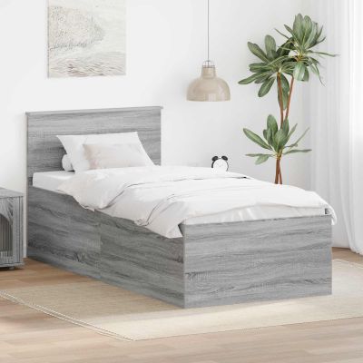 vidaXL Rám postele Sivý Sonoma 75 x 190 cm Kompozitné drevo