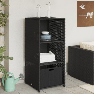 vidaXL Záhradná úložná skriňa čierna 50x55x115 cm polyratan