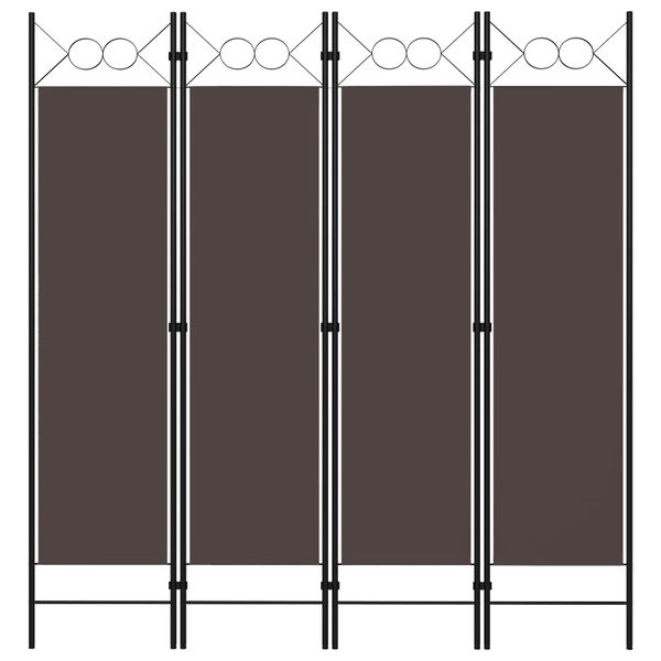 vidaXL Paraván so 4 panelmi, hnedý 160x180 cm