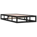 vidaXL Posteľný rám čierny 75x190 cm malé jednolôžko masívne drevo
