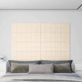 vidaXL Nástenné panely 12 ks krémové 90x30 cm zamat 3,24 m²