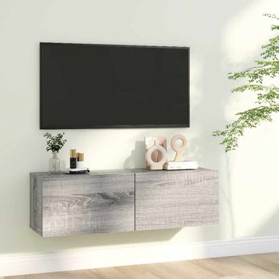 vidaXL Nástenná TV skrinka sivá sonoma 100x30x30 cm spracované drevo