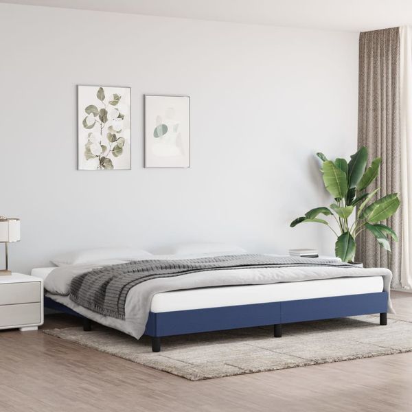 vidaXL Posteľ bez matraca modrá 200x200 cm látka