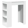 vidaXL Barový stôl a police biely 95x47x103,5 cm kompozitné drevo