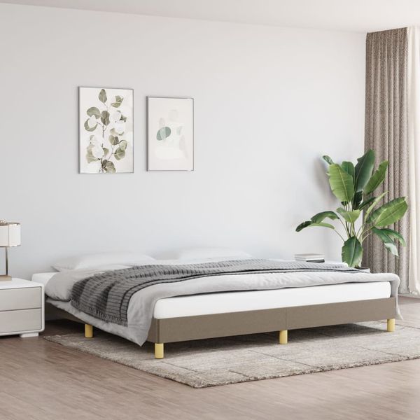 vidaXL Posteľ bez matraca sivohnedá 200x200 cm látka
