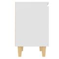 vidaXL Nočné stolíky 2 ks nohy z masívneho dreva biele 40x30x50 cm