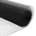 vidaXL Hexagonálny plot s stĺpom 50 x 1,4 m PVC potiahnutá oceľ Sivá