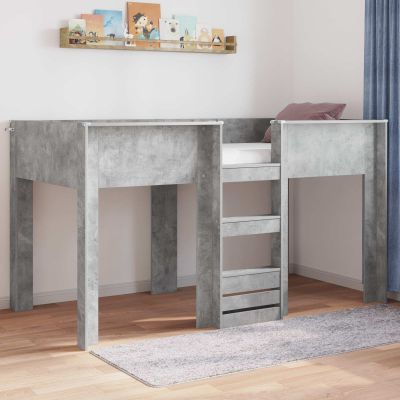 vidaXL Poschodová posteľ pre deti Betónová šedá 90 x 190 cm