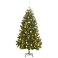 vidaXL Umelý výklopný vianočný stromček 300 LED a sada gúľ 270 cm
