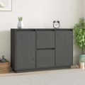 vidaXL Komoda sivá 111x34x75 cm borovicový masív