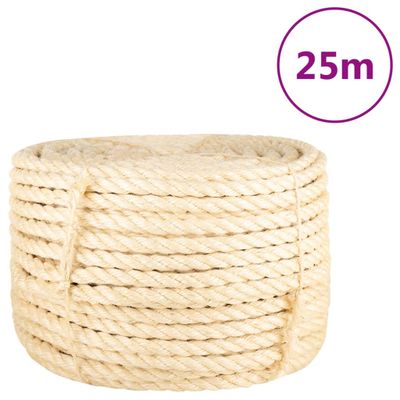 vidaXL Lano 100% sisal 16 mm 25 m