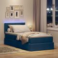 vidaXL LED úložná posteľ s matracom Modrá 90 x 190 cm Látka