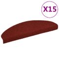 vidaXL Samolepiace nášľapy na schody, 15 ks, kobercové, 65x21x4cm, červené