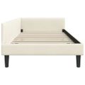 vidaXL Rohový rám postele s čelnou doskou Krémová 90 cm x 200 cm Zamat