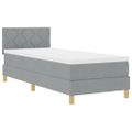vidaXL LED box s pružinami s LED pásikmi Svetlosivá 80 x 200 cm látka
