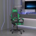 vidaXL Herná stolička čierna a zelená umelá koža