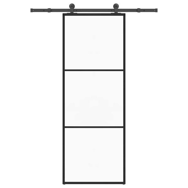 vidaXL Posuvné dvere s kovaním 76x205 cm ESG sklo a hliník