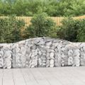 vidaXL Oblúkové gabionové koše 3 ks 400x30x80/100cm pozinkované železo