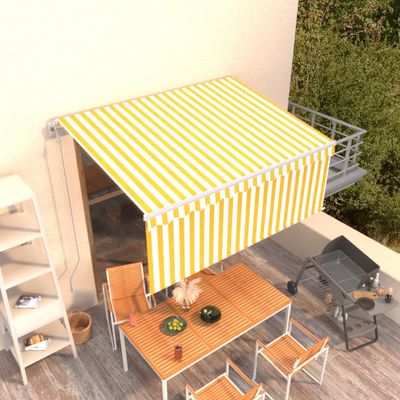 vidaXL Automatická markíza s tienidlom 3,5x2,5m žlto-biela