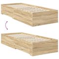 vidaXL Rám postele Sonoma dub a striebro 75 x 190 cm Kompozitné drevo