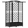 vidaXL Vyvýšený záhon s mriežkou a strechou Čierna 124 x 40 x 123 cm