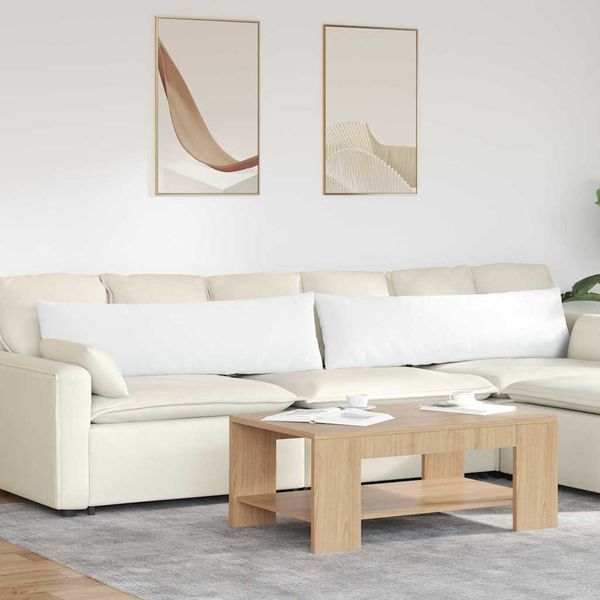 vidaXL Vankúše na pohovku 2 pcs Biela 145 x 40 cm látka