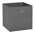 vidaXL Úložné boxy 4 ks, netkaná textília 28x28x28 cm, sivé