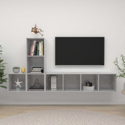 vidaXL 3-dielna súprava TV skriniek betónovo-sivá drevotrieska