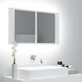 vidaXL LED kúpeľňová zrkadlová skrinka biela 80x12x45 cm akryl