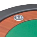 vidaXL Pokerový stôl pre 10, zóna pre dílera, držiak na žetóny, zelený